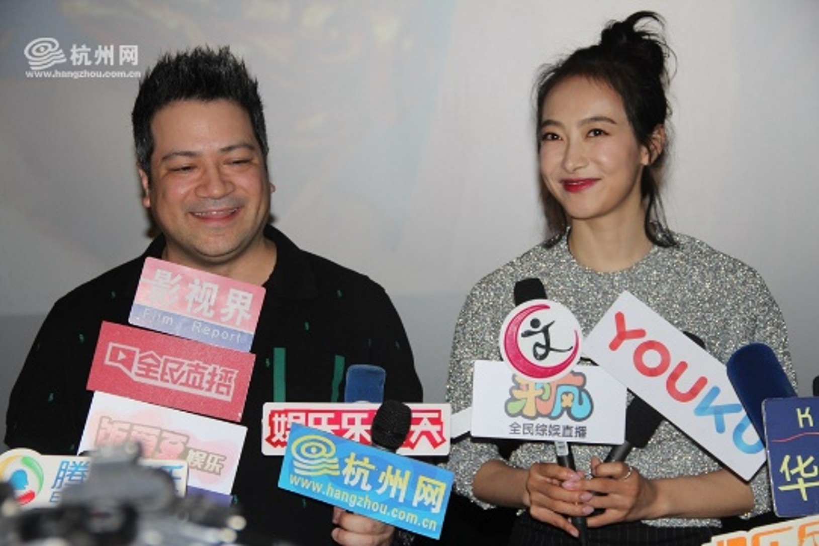 Dayyan Eng with Gong Beibi at a press event